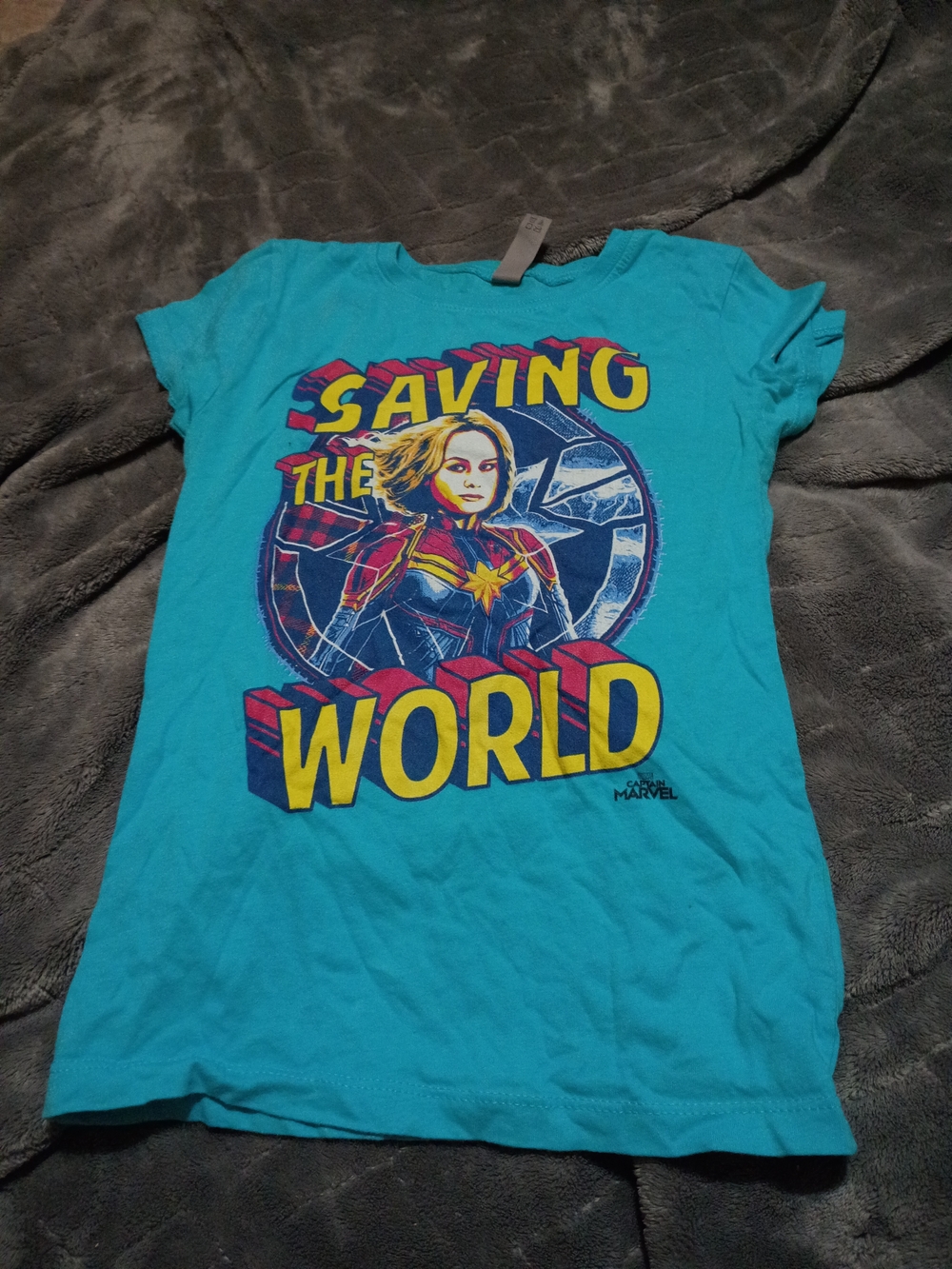 Next Level Apparel Turquoise Marvel 'Saving the World' Girls Tee